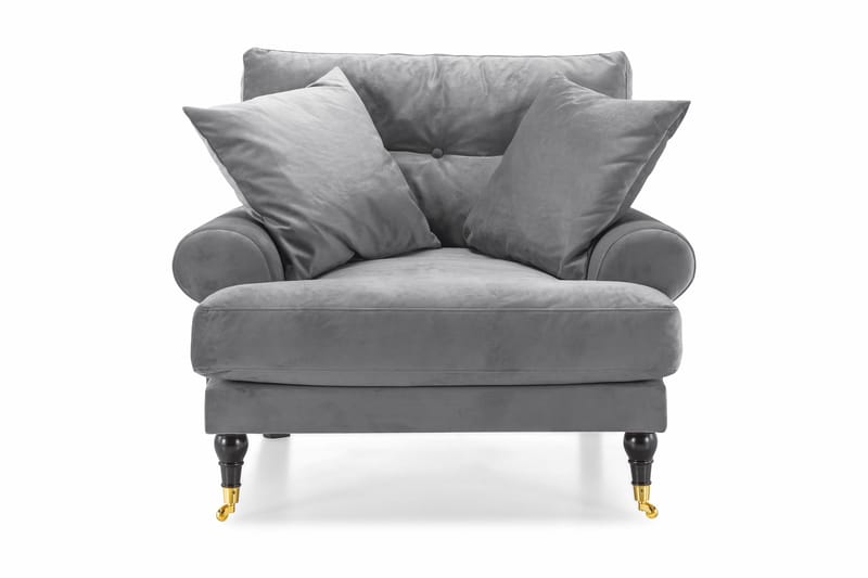 Andrew Sammetsfåtölj - Silvergrå/Mässing - Möbler - Fåtölj & stolar - Fåtölj - Sammetsfåtölj
