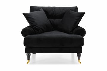 Andrew Sammetsfåtölj - Svart/Mässing - Möbler - Fåtölj & stolar - Fåtölj - Sammetsfåtölj
