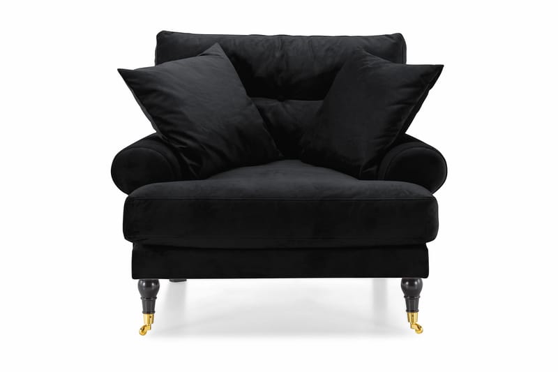Andrew Sammetsfåtölj - Svart/Mässing - Möbler - Fåtölj & stolar - Fåtölj - Sammetsfåtölj