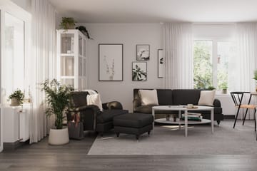 Fåtölj med Fotpall Oxford Classic - Mörkgrå - Möbler - Fåtölj & stolar - Fåtölj - Fåtölj med fotpall