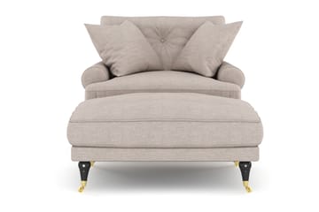 Fåtölj med Fotpall Webber - Beige|Krom - Möbler - Fåtölj & stolar - Fåtölj - Howard fåtölj