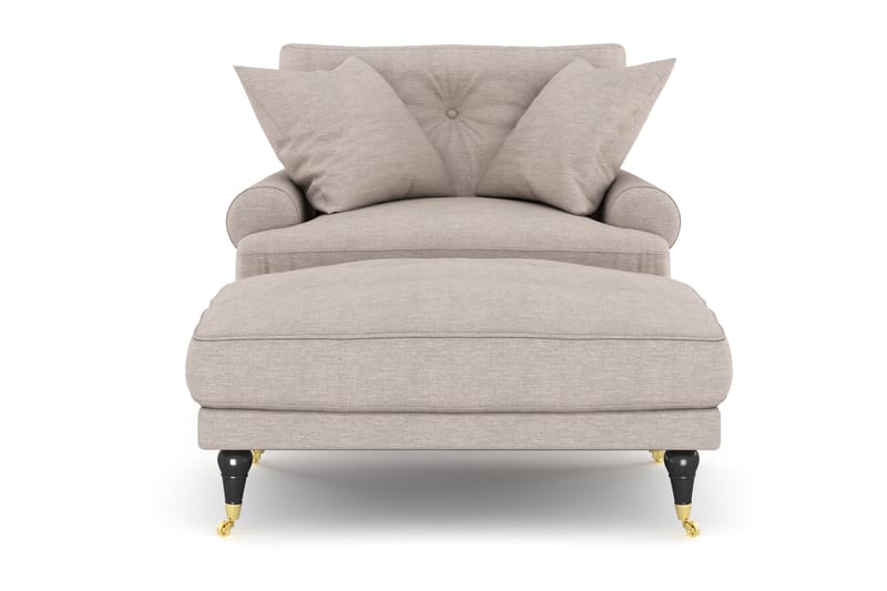 Fåtölj med Fotpall Webber - Beige|Krom - Möbler - Fåtölj & stolar - Fåtölj - Howard fåtölj