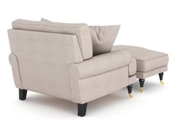 Fåtölj med Fotpall Webber - Beige|Krom - Möbler - Fåtölj & stolar - Fåtölj - Howard fåtölj