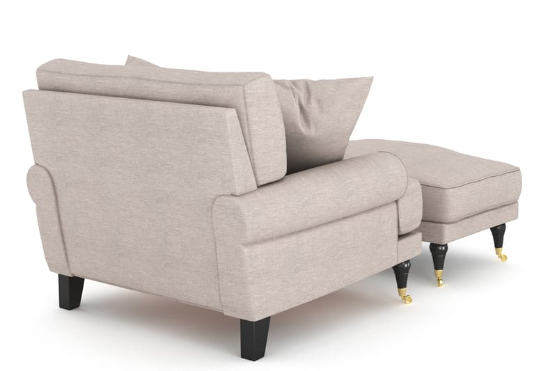 Fåtölj med Fotpall Webber - Beige|Krom - Möbler - Fåtölj & stolar - Fåtölj - Howard fåtölj