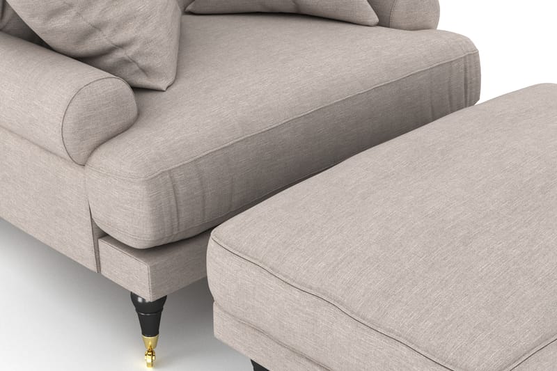 Fåtölj med Fotpall Webber - Beige|Krom - Möbler - Fåtölj & stolar - Fåtölj - Howard fåtölj
