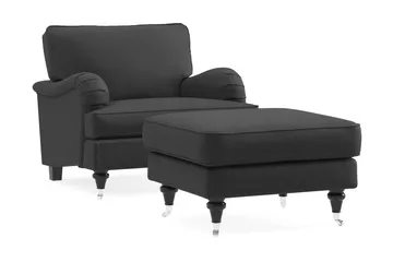 Howard Classic Fåtölj med Fotpall - Mörkgrå - Möbler - Fåtölj & stolar - Fåtölj - Howard fåtölj