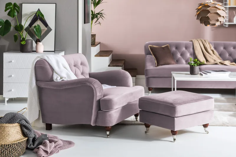 Howard Riviera Fåtölj med Fotpall - Lila - Möbler - Fåtölj & stolar - Fåtölj - Howard fåtölj