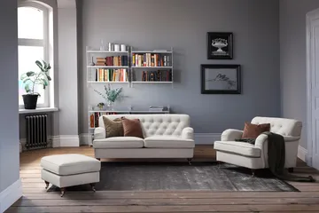 Howard Riviera Fåtölj med Fotpall - Linnebeige - Möbler - Fåtölj & stolar - Fåtölj - Howard fåtölj