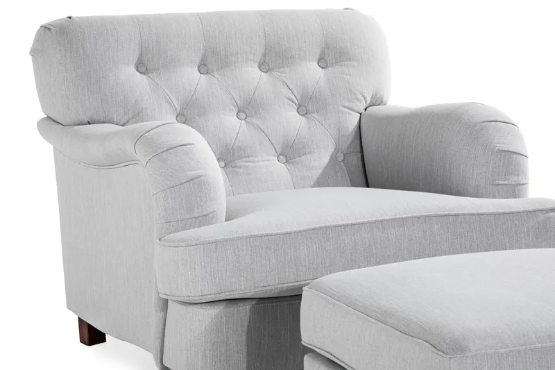 Howard Riviera Fåtölj med Fotpall - Linnegrå - Möbler - Fåtölj & stolar - Fåtölj - Howard fåtölj