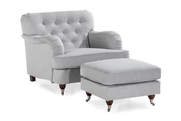 Howard Riviera Fåtölj med Fotpall - Linnegrå - Möbler - Fåtölj & stolar - Fåtölj - Howard fåtölj