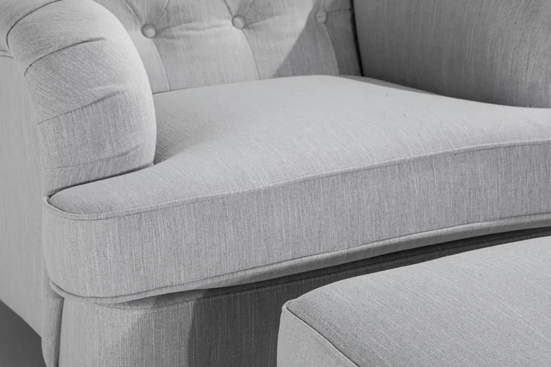 Howard Riviera Fåtölj med Fotpall - Linnegrå - Möbler - Fåtölj & stolar - Fåtölj - Howard fåtölj