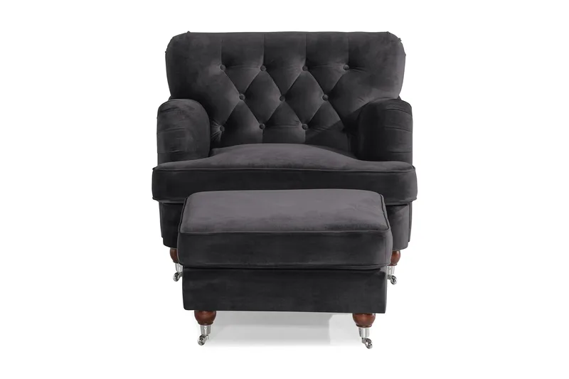 Howard Riviera Fåtölj med Fotpall - Mörkgrå - Möbler - Fåtölj & stolar - Fåtölj - Howard fåtölj