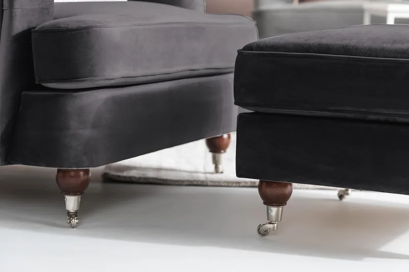 Howard Riviera Fåtölj med Fotpall - Mörkgrå - Möbler - Fåtölj & stolar - Fåtölj - Howard fåtölj