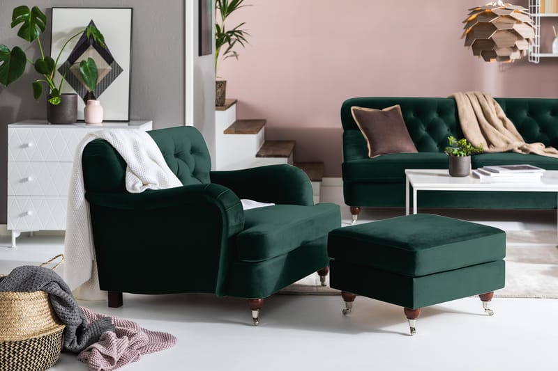 Howard Riviera Fåtölj med Fotpall - Mörkgrön - Möbler - Fåtölj & stolar - Fåtölj - Howard fåtölj