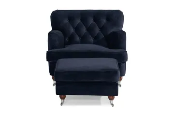 Howard Riviera Fåtölj med Fotpall - Midnattsblå - Möbler - Fåtölj & stolar - Fåtölj - Howard fåtölj