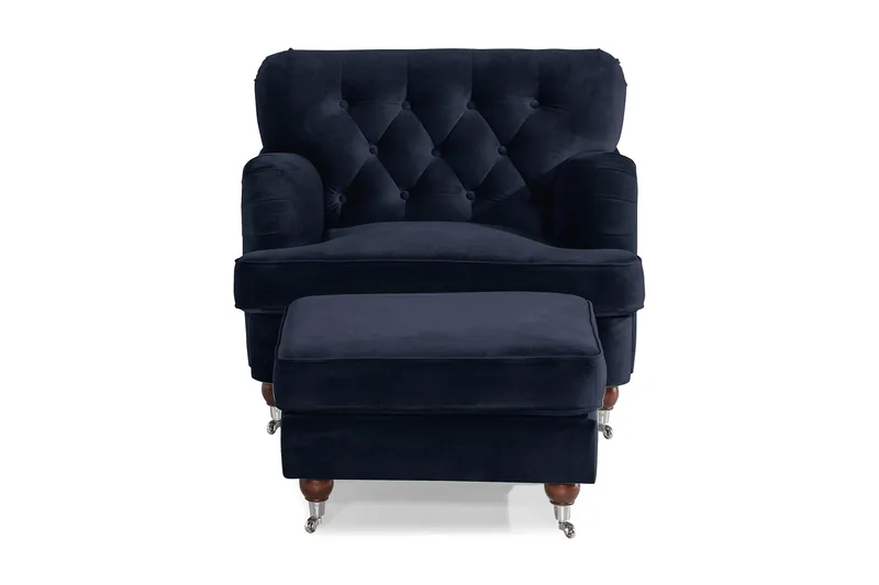 Howard Riviera Fåtölj med Fotpall - Midnattsblå - Möbler - Fåtölj & stolar - Fåtölj - Howard fåtölj