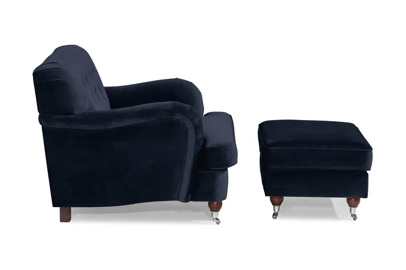 Howard Riviera Fåtölj med Fotpall - Midnattsblå - Möbler - Fåtölj & stolar - Fåtölj - Howard fåtölj
