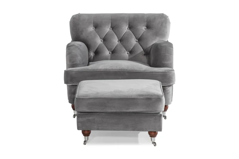 Howard Riviera Fåtölj med Fotpall - Silvergrå - Möbler - Fåtölj & stolar - Fåtölj - Howard fåtölj