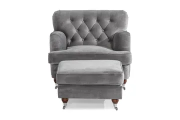 Howard Riviera Fåtölj med Fotpall - Silvergrå - Möbler - Fåtölj & stolar - Fåtölj - Howard fåtölj