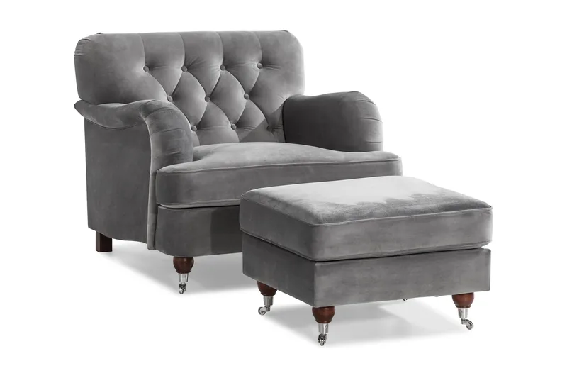 Howard Riviera Fåtölj med Fotpall - Silvergrå - Möbler - Fåtölj & stolar - Fåtölj - Howard fåtölj