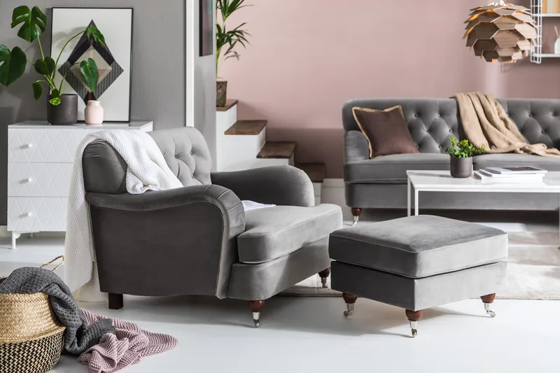 Howard Riviera Fåtölj med Fotpall - Silvergrå - Möbler - Fåtölj & stolar - Fåtölj - Howard fåtölj