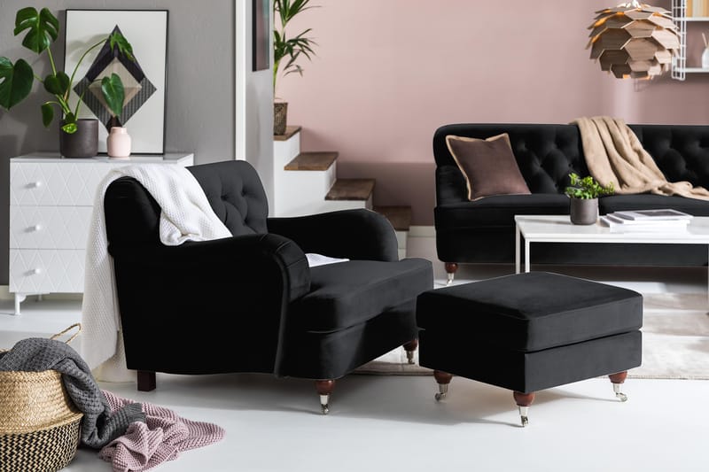 Howard Riviera Fåtölj med Fotpall - Svart - Möbler - Fåtölj & stolar - Fåtölj - Howard fåtölj