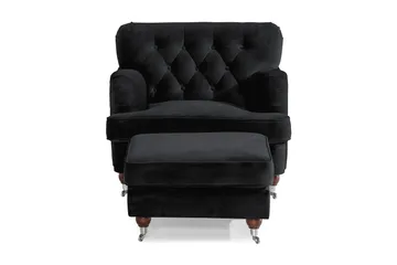 Howard Riviera Fåtölj med Fotpall - Svart - Möbler - Fåtölj & stolar - Fåtölj - Howard fåtölj