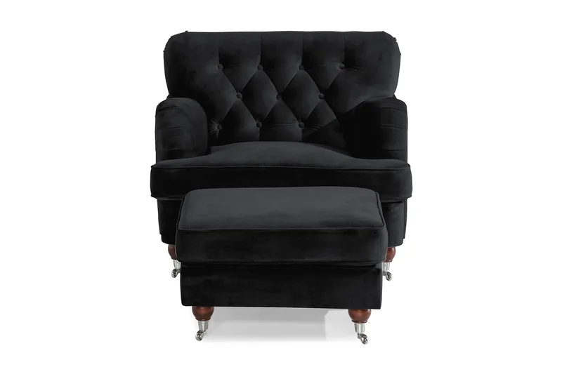 Howard Riviera Fåtölj med Fotpall - Svart - Möbler - Fåtölj & stolar - Fåtölj - Howard fåtölj