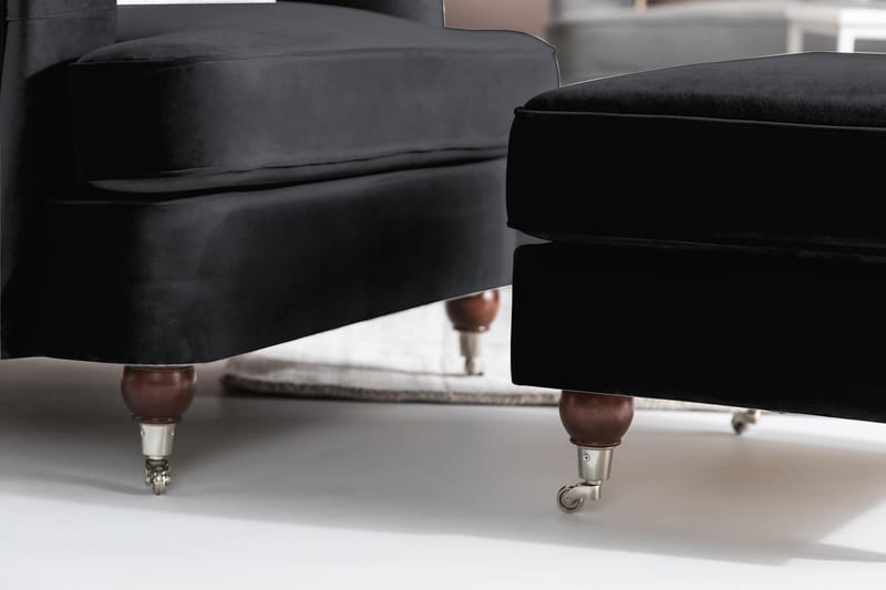 Howard Riviera Fåtölj med Fotpall - Svart - Möbler - Fåtölj & stolar - Fåtölj - Howard fåtölj