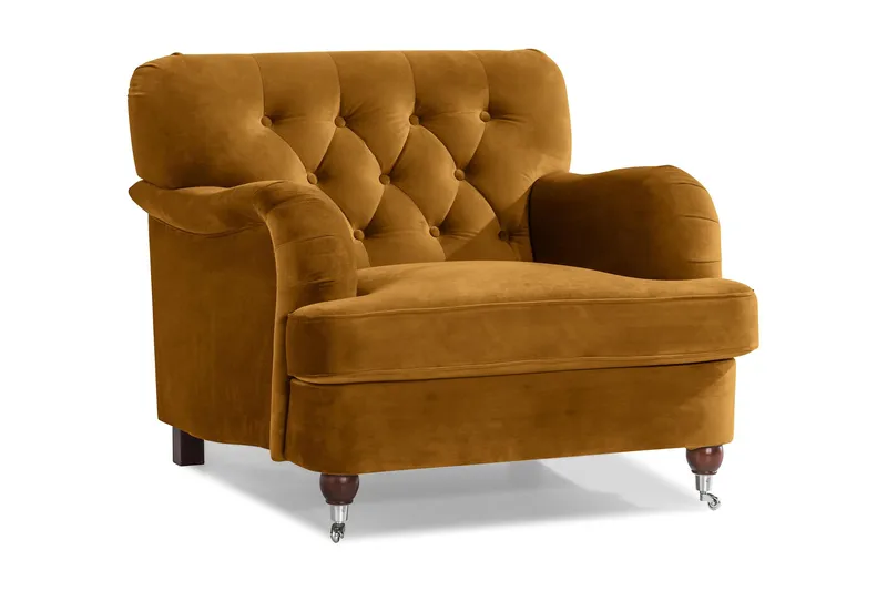 Howard Riviera Sammetsfåtölj, Amber