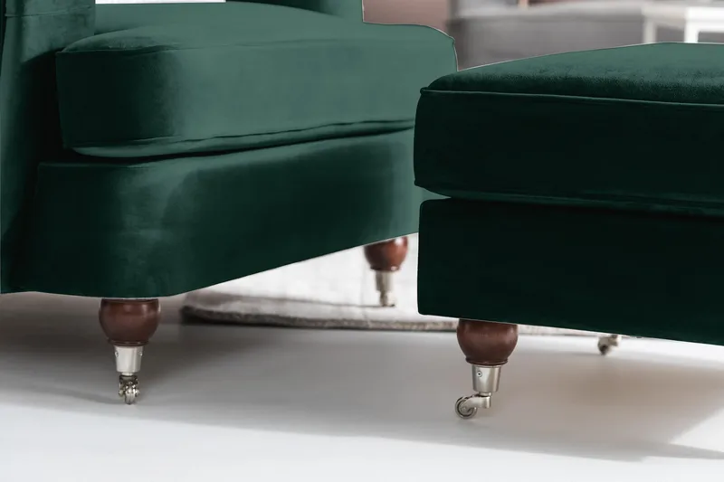 Howard Riviera Sammetsfåtölj - Mörkgrön - Möbler - Fåtölj & stolar - Fåtölj - Howard fåtölj