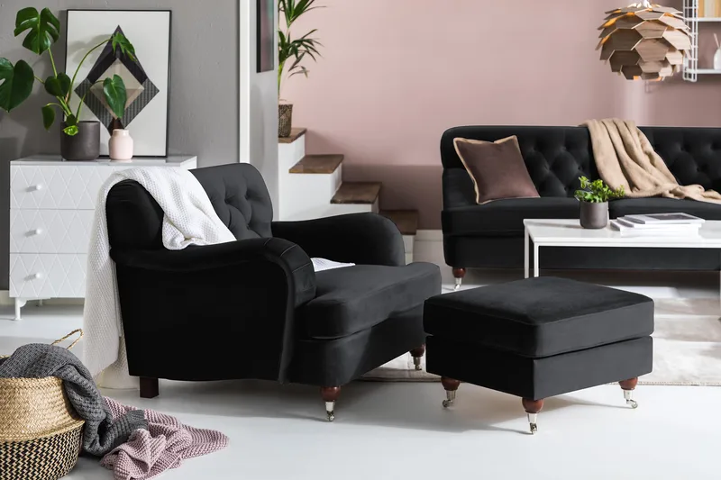 Howard Riviera Sammetsfåtölj - Svart - Möbler - Fåtölj & stolar - Fåtölj - Howard fåtölj
