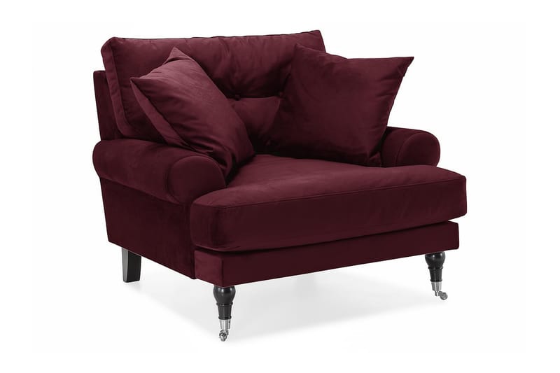 Sammetsfåtölj Webber, Lila/Krom