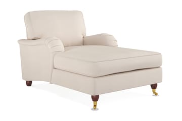 Howard Lyx Klassisk Schäslongsfåtölj med Hjul i Tyg - Beige - Möbler - Fåtölj & stolar - Fåtölj
