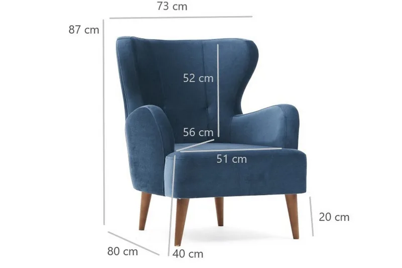 Idaburn Fåtölj - Blå - Möbler - Fåtölj & stolar - Fåtölj