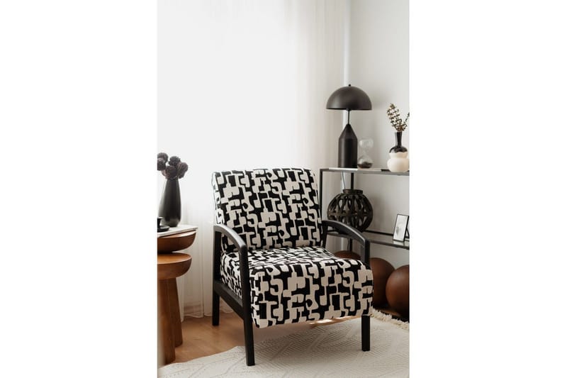 Illen Öronlappsfåtölj, Svart/Vit