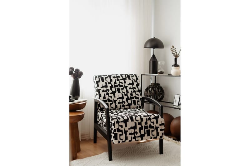 Illen Öronlappsfåtölj, Svart/Vit