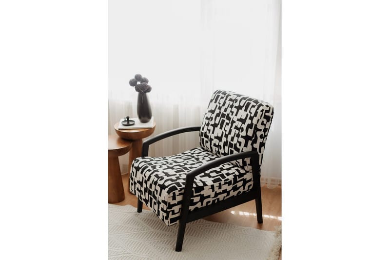 Illen Öronlappsfåtölj - Svart/Vit - Möbler - Fåtölj & stolar - Fåtölj - Öronlappsfåtölj