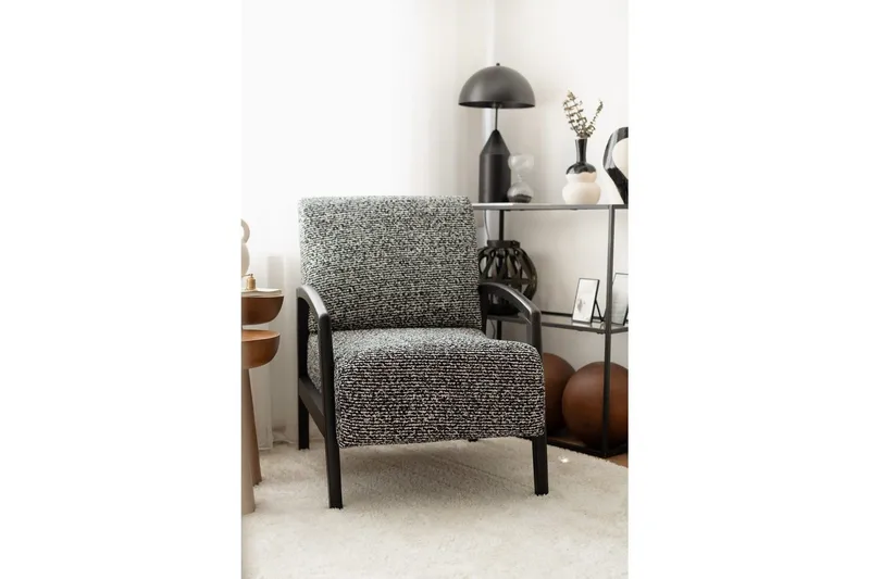Illen Öronlappsfåtölj - Svart/Vit - Möbler - Fåtölj & stolar - Fåtölj - Öronlappsfåtölj