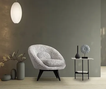 Ingang Fåtölj Chenille - Vit / Svart - Möbler - Fåtölj & stolar - Fåtölj - Öronlappsfåtölj