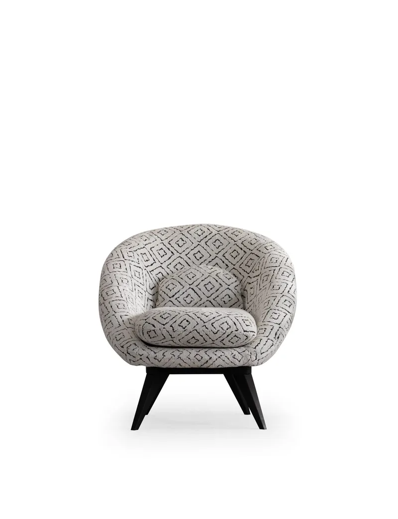 Ingang Fåtölj Chenille, Vit / Svart