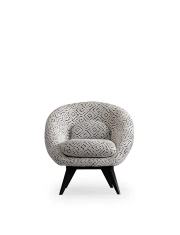 Ingang Fåtölj Chenille - Vit / Svart - Möbler - Fåtölj & stolar - Fåtölj