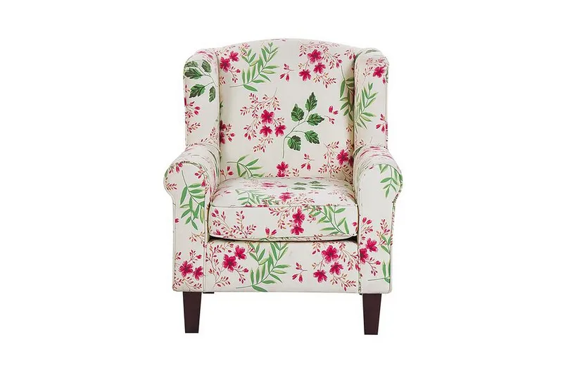 Ingeberg Fåtölj med Fotpall Blommönster - Beige - Möbler - Fåtölj & stolar - Fåtölj