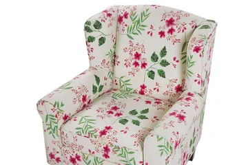 Ingeberg Fåtölj med Fotpall Blommönster - Beige - Möbler - Fåtölj & stolar - Fåtölj