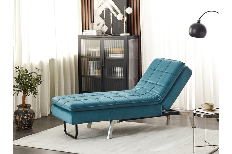 Karyne Schäslong 179 cm - Blå/Silver - Möbler - Fåtölj & stolar - Fåtölj - Liggfåtölj
