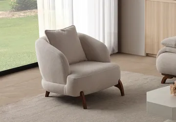 Kelnor Öronlappsfåtölj 80x78x80 cm - Beige - Möbler - Fåtölj & stolar - Fåtölj - Öronlappsfåtölj