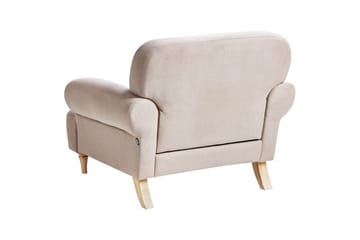 Fåtölj Kiberg - Taupe, ljust trä - Möbler - Fåtölj & stolar - Fåtölj