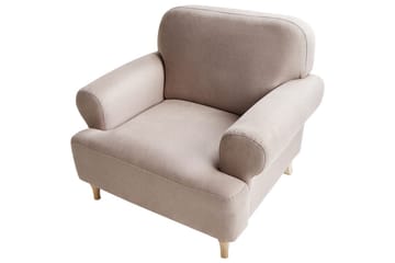 Fåtölj Kiberg - Taupe, ljust trä - Möbler - Fåtölj & stolar - Fåtölj