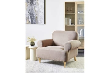 Fåtölj Kiberg - Taupe, ljust trä - Möbler - Fåtölj & stolar - Fåtölj