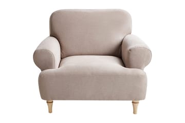 Fåtölj Kiberg - Taupe, ljust trä - Möbler - Fåtölj & stolar - Fåtölj